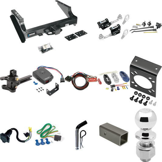 Fits 2021-2023 Ford F-250 Super Duty Trailer Hitch Tow PKG w/ 17K Trunnion Bar Weight Distribution Hitch + Pin/Clip + Dual Cam Sway Control + 2-5/16" Ball + Pro Series Pilot Brake Control + Plug & Play BC Adapter + 7-Way RV Wiring (Excludes: Cab & Ch