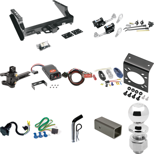 Fits 2002-2016 Ford F-250 Super Duty Trailer Hitch Tow PKG w/ 17K Trunnion Bar Weight Distribution Hitch + Pin/Clip + Dual Cam Sway Control + 2-5/16" Ball + Pro Series POD Brake Control + Plug & Play BC Adapter + 7-Way RV Wiring (Excludes: Cab & Chas