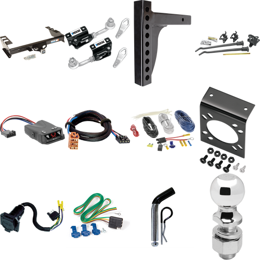 Fits 2003-2007 Chevrolet Silverado 1500 Trailer Hitch Tow PKG w/ 12K Trunnion Bar Weight Distribution Hitch + Pin/Clip + Dual Cam Sway Control + 2-5/16" Ball + Tekonsha Brakeman IV Brake Control + Plug & Play BC Adapter + 7-Way RV Wiring (For (Classi