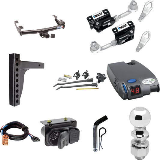 Fits 2007-2007 Chevrolet Silverado 1500 Trailer Hitch Tow PKG w/ 12K Trunnion Bar Weight Distribution Hitch + Pin/Clip + Dual Cam Sway Control + 2-5/16" Ball + Tekonsha Primus IQ Brake Control + Plug & Play BC Adapter + 7-Way RV Wiring (For (Classic)