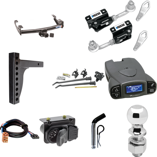 Fits 2006-2006 GMC Sierra 1500 Trailer Hitch Tow PKG w/ 12K Trunnion Bar Weight Distribution Hitch + Pin/Clip + Dual Cam Sway Control + 2-5/16" Ball + Tekonsha Prodigy P3 Brake Control + Plug & Play BC Adapter + 7-Way RV Wiring By Reese Towpower