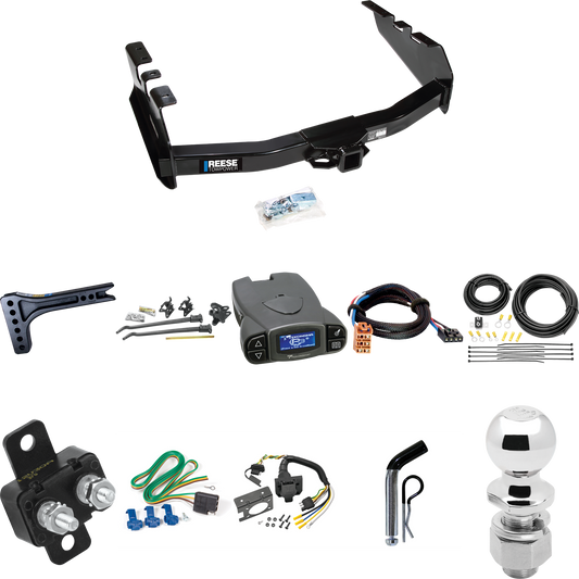 Fits 2003-2007 GMC Sierra 1500 Trailer Hitch Tow PKG w/ 15K Trunnion Bar Weight Distribution Hitch + Pin/Clip + 2-5/16" Ball + Tekonsha Prodigy P3 Brake Control + Plug & Play BC Adapter + 7-Way RV Wiring (For (Classic) Models) By Reese Towpower