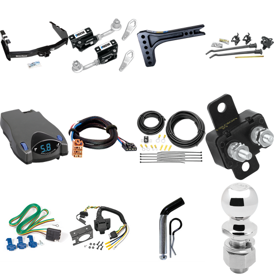 Fits 2005-2007 Chevrolet Silverado 1500 HD Trailer Hitch Tow PKG w/ 15K Trunnion Bar Weight Distribution Hitch + Pin/Clip + Dual Cam Sway Control + 2-5/16" Ball + Tekonsha Prodigy P2 Brake Control + Plug & Play BC Adapter + 7-Way RV Wiring (For (Clas