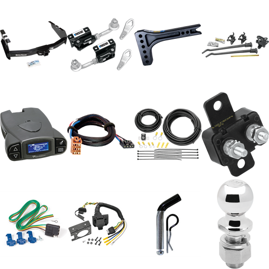 Fits 2003-2007 GMC Sierra 1500 Trailer Hitch Tow PKG w/ 15K Trunnion Bar Weight Distribution Hitch + Pin/Clip + Dual Cam Sway Control + 2-5/16" Ball + Tekonsha Prodigy P3 Brake Control + Plug & Play BC Adapter + 7-Way RV Wiring (For (Classic) Models)