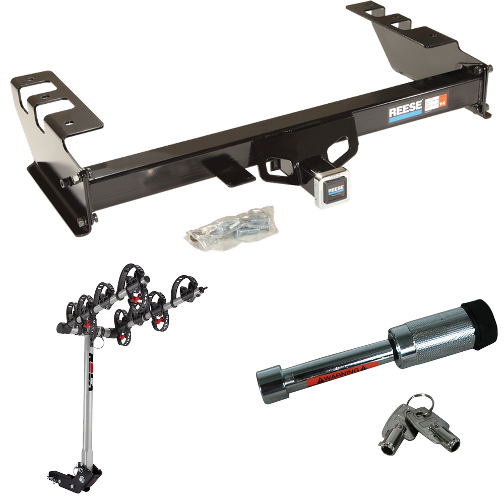 Se adapta al paquete de enganche de remolque GMC Sierra 1500 2003-2007 con soporte para 4 bicicletas + bloqueo de enganche (para modelos (clásicos)) de Reese Towpower