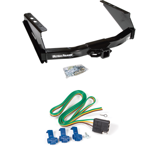 Fits 1999-2016 Ford F-350 Super Duty Trailer Hitch Tow PKG w/ 4-Flat Wiring Harness (Excludes: Cab & Chassis Models) By Draw-Tite