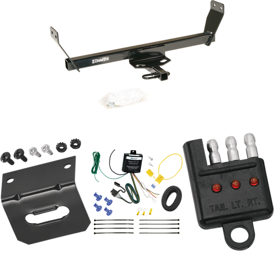 Se adapta al paquete de enganche de remolque Dodge Avenger 2008-2011 con arnés de cableado plano de 4 + soporte + probador de Draw-Tite