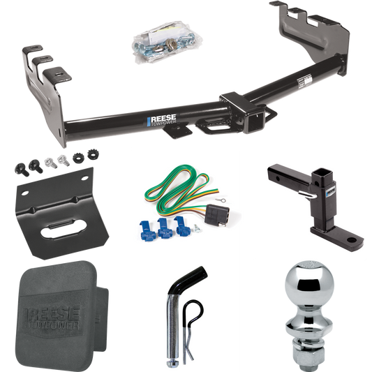 Se adapta al paquete de enganche de remolque Chevrolet Silverado 1500 HD 2005-2007 con 4 cables planos + soporte de bola ajustable + pasador/clip + bola de 1-7/8" + soporte de cableado + cubierta de enganche (para modelos (clásicos)) Reese Towpower