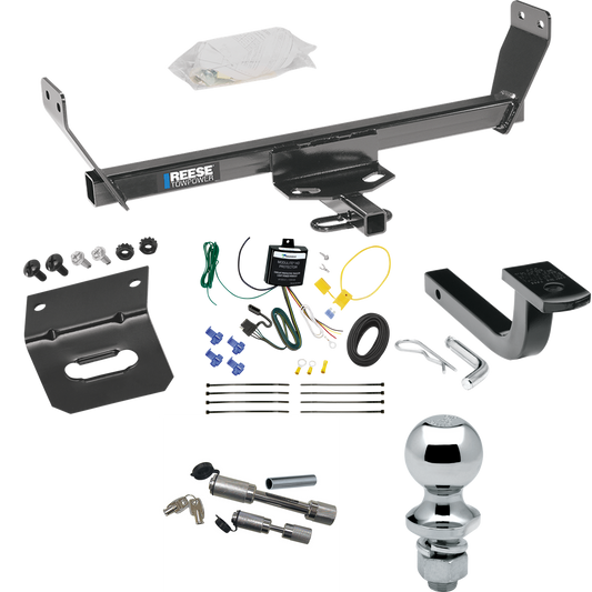 Fits 2007-2010 Chrysler Sebring Trailer Hitch Tow PKG w/ 4-Flat Wiring Harness + Draw-Bar + 1-7/8" Ball + Wiring Bracket + Dual Hitch & Coupler Locks (For Convertible Models) By Reese Towpower