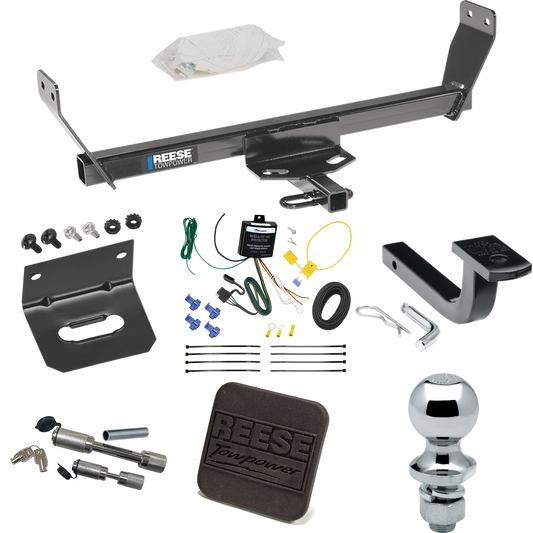 Fits 2007-2010 Chrysler Sebring Trailer Hitch Tow PKG w/ 4-Flat Wiring Harness + Draw-Bar + 1-7/8" Ball + Wiring Bracket + Hitch Cover + Dual Hitch & Coupler Locks (For Convertible Models) By Reese Towpower