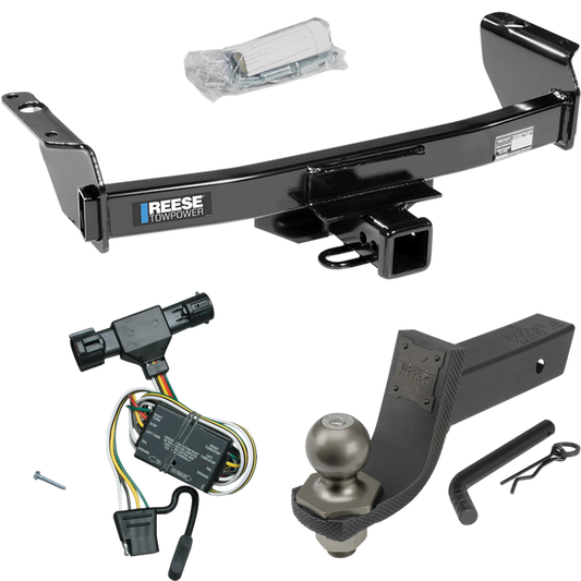 Fits 1998-2001 Mazda B2500 Trailer Hitch Tow PKG w/ 4-Flat Wiring + Interlock Tactical Starter Kit w/ 3-1/4" Drop & 2" Ball By Reese Towpower