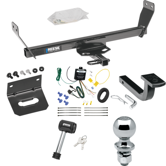 Fits 2007-2010 Chrysler Sebring Trailer Hitch Tow PKG w/ 4-Flat Wiring Harness + Draw-Bar + 2" Ball + Wiring Bracket + Hitch Lock (For Convertible Models) By Reese Towpower