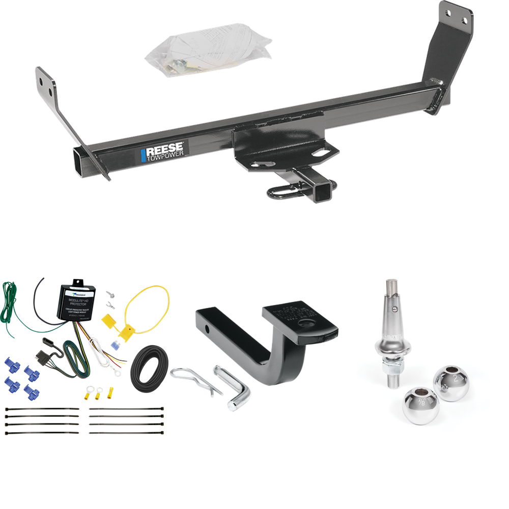 Fits 2011-2011 Chrysler 200 Trailer Hitch Tow PKG w/ 4-Flat Wiring Harness + Draw-Bar + Interchangeable 1-7/8" & 2" Balls (For Convertible Models) By Reese Towpower