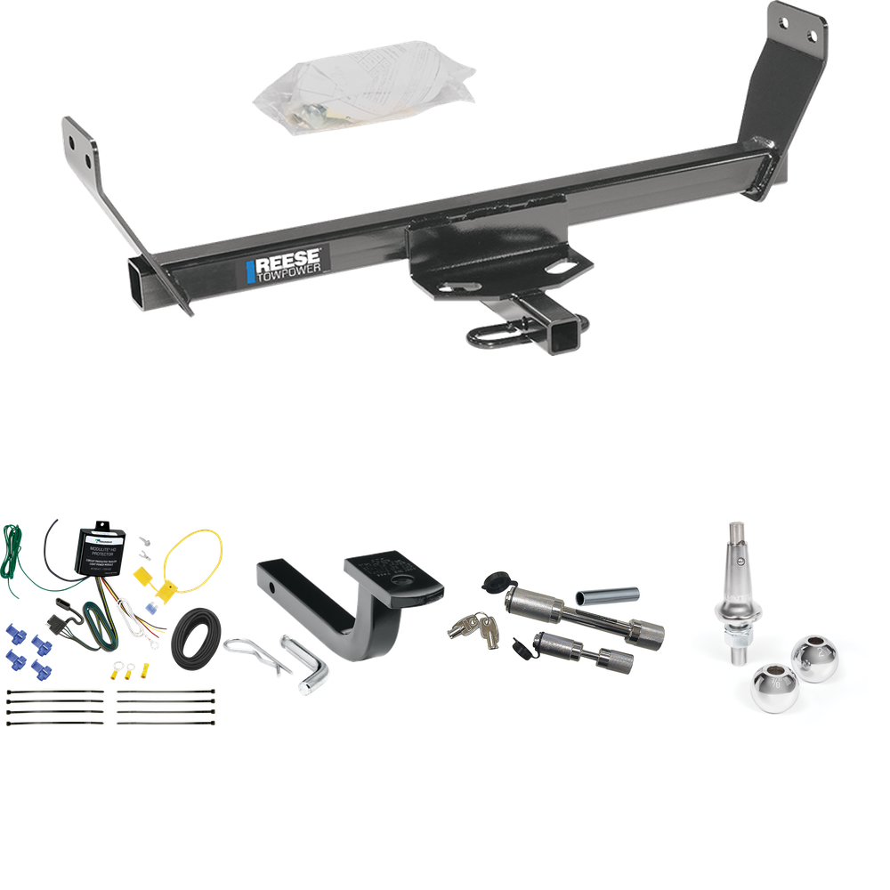 Fits 2011-2011 Chrysler 200 Trailer Hitch Tow PKG w/ 4-Flat Wiring Harness + Draw-Bar + Interchangeable 1-7/8" & 2" Balls + Dual Hitch & Coupler Locks (For Sedan Models) By Reese Towpower