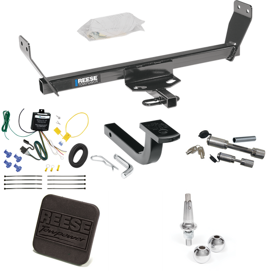 Fits 2007-2010 Chrysler Sebring Trailer Hitch Tow PKG w/ 4-Flat Wiring Harness + Draw-Bar + Interchangeable 1-7/8" & 2" Balls + Hitch Cover + Dual Hitch & Coupler Locks (For Convertible Models) By Reese Towpower