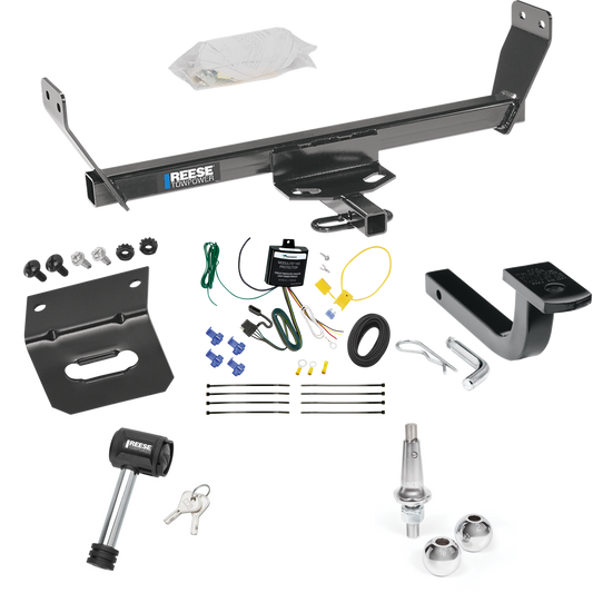 Fits 2007-2010 Chrysler Sebring Trailer Hitch Tow PKG w/ 4-Flat Wiring Harness + Draw-Bar + Interchangeable 1-7/8" & 2" Balls + Wiring Bracket + Hitch Lock (For Convertible Models) By Reese Towpower