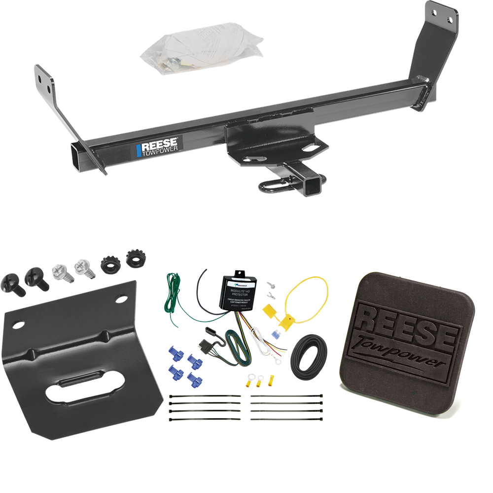 Fits 2008-2011 Dodge Avenger Trailer Hitch Tow PKG w/ 4-Flat Wiring Harness + Hitch Cover By Reese Towpower