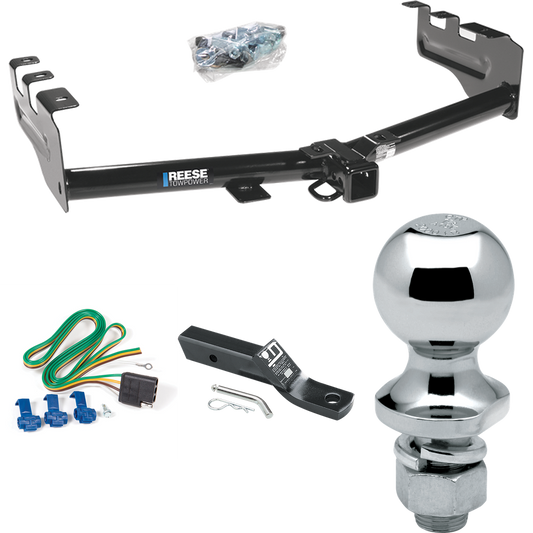 Fits 2005-2007 Chevrolet Silverado 1500 HD Trailer Hitch Tow PKG w/ 4-Flat Wiring + Ball Mount w/ 2" Drop + 1-7/8" Ball (For (Classic) Models) By Reese Towpower