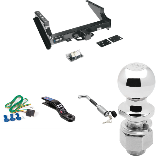 Fits 1999-2023 Ford F-350 Super Duty Trailer Hitch Tow PKG w/ 4-Flat Wiring Harness + Ball Mount w/ 3" Drop + Hitch Lock + 2-5/16" Ball (Excludes: Cab & Chassis Models) By Reese Towpower