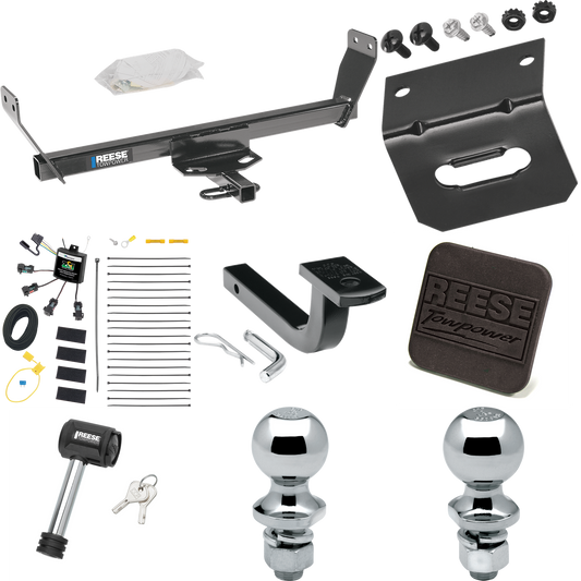 Fits 2008-2011 Dodge Avenger Trailer Hitch Tow PKG w/ 4-Flat Zero Contact "No Splice" Wiring Harness + Draw-Bar + 1-7/8" + 2" Ball + Wiring Bracket + Hitch Cover + Hitch Lock By Reese Towpower