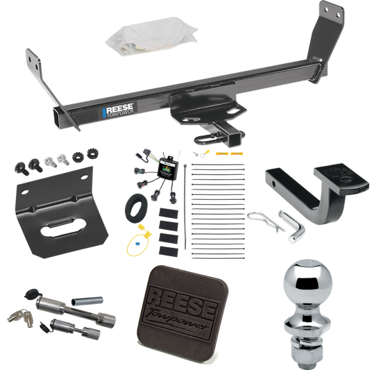 Fits 2011-2011 Chrysler 200 Trailer Hitch Tow PKG w/ 4-Flat Zero Contact "No Splice" Wiring Harness + Draw-Bar + 1-7/8" Ball + Wiring Bracket + Hitch Cover + Dual Hitch & Coupler Locks (For Sedan Models) By Reese Towpower