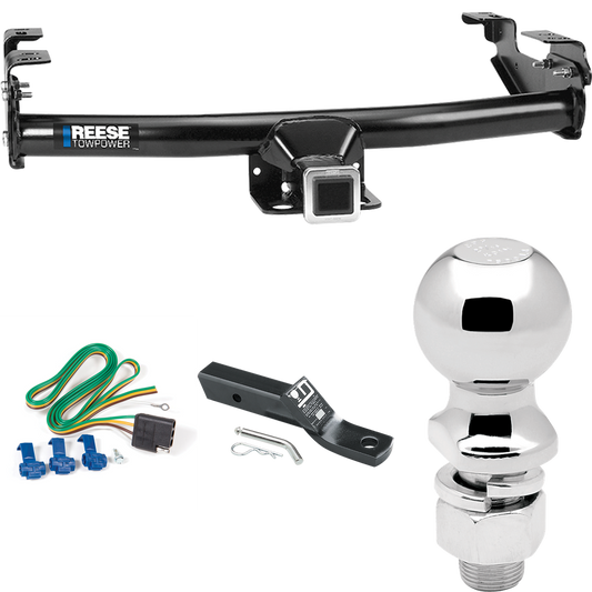 Fits 2005-2007 GMC Sierra 1500 HD Trailer Hitch Tow PKG w/ 4-Flat Wiring + Ball Mount w/ 2" Drop + 2-5/16" Ball (For (Classic) Models) By Reese Towpower