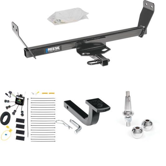 Fits 2011-2011 Chrysler 200 Trailer Hitch Tow PKG w/ 4-Flat Zero Contact "No Splice" Wiring Harness + Draw-Bar + Interchangeable 1-7/8" & 2" Balls (For Sedan Models) By Reese Towpower