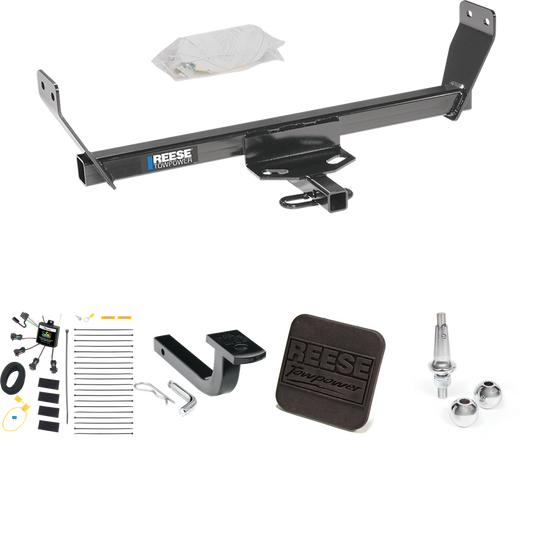 Fits 2008-2011 Dodge Avenger Trailer Hitch Tow PKG w/ 4-Flat Zero Contact "No Splice" Wiring Harness + Draw-Bar + Interchangeable 1-7/8" & 2" Balls + Hitch Cover By Reese Towpower