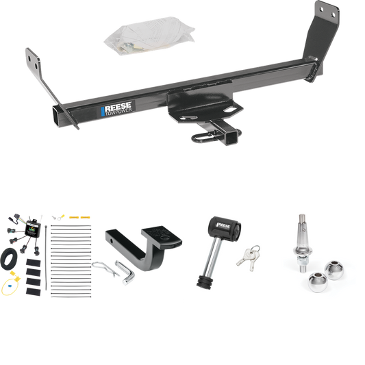 Fits 2011-2011 Chrysler 200 Trailer Hitch Tow PKG w/ 4-Flat Zero Contact "No Splice" Wiring Harness + Draw-Bar + Interchangeable 1-7/8" & 2" Balls + Hitch Lock (For Convertible Models) By Reese Towpower