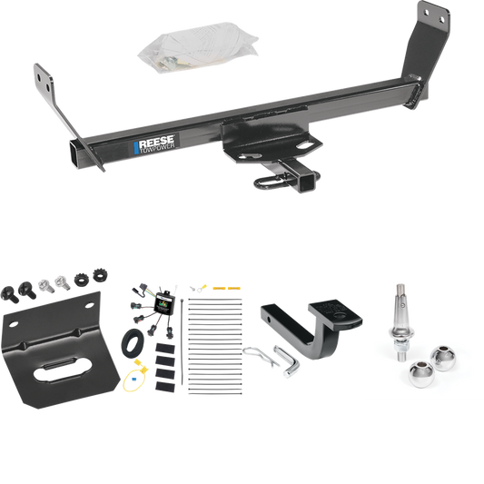 Fits 2008-2011 Dodge Avenger Trailer Hitch Tow PKG w/ 4-Flat Zero Contact "No Splice" Wiring Harness + Draw-Bar + Interchangeable 1-7/8" & 2" Balls + Wiring Bracket By Reese Towpower