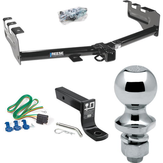 Fits 2005-2007 GMC Sierra 1500 HD Trailer Hitch Tow PKG w/ 4-Flat Wiring + Ball Mount w/ 4" Drop + 1-7/8" Ball (For (Classic) Models) By Reese Towpower