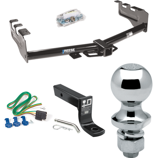 Fits 2005-2007 Chevrolet Silverado 1500 HD Trailer Hitch Tow PKG w/ 4-Flat Wiring + Ball Mount w/ 4" Drop + 1-7/8" Ball (For (Classic) Models) By Reese Towpower