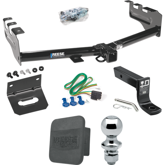 Fits 2003-2007 Chevrolet Silverado 1500 Trailer Hitch Tow PKG w/ 4-Flat Wiring + Ball Mount w/ 4" Drop + 1-7/8" Ball + Wiring Bracket + Hitch Cover (For (Classic) Models) By Reese Towpower