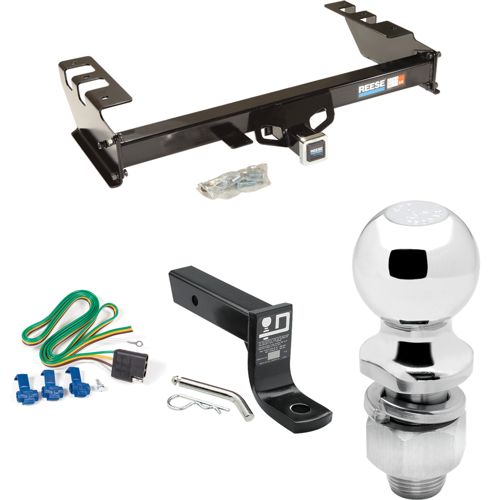 Fits 2003-2007 Chevrolet Silverado 1500 Trailer Hitch Tow PKG w/ 4-Flat Wiring + Ball Mount w/ 4" Drop + 2" Ball (For (Classic) Models) By Reese Towpower