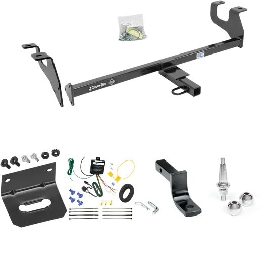 Fits 2015-2017 Chrysler 200 Trailer Hitch Tow PKG w/ 4-Flat Wiring Harness + Draw-Bar + Interchangeable 1-7/8" & 2" Balls + Wiring Bracket (For Sedan Models) By Draw-Tite