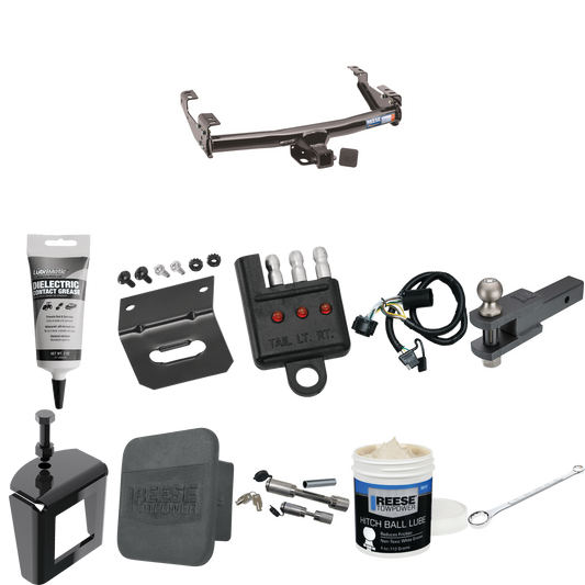 Fits 2007-2007 GMC Sierra 1500 HD Trailer Hitch Tow PKG w/ 4-Flat Wiring + Clevis Hitch Ball Mount w/ 2" Ball + Wiring Bracket + Hitch Cover + Dual Hitch & Coupler Locks + Wiring Tester + Ball Lube + Electric Grease + Ball Wrench + Anti Rattle Device