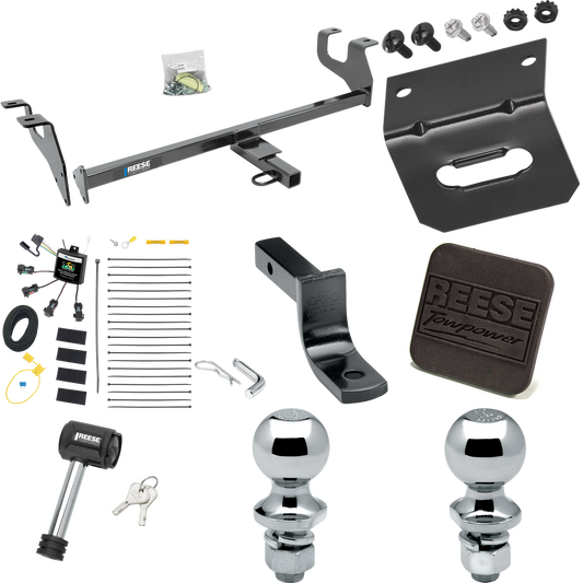 Fits 2015-2017 Chrysler 200 Trailer Hitch Tow PKG w/ 4-Flat Zero Contact "No Splice" Wiring Harness + Draw-Bar + 1-7/8" + 2" Ball + Wiring Bracket + Hitch Cover + Hitch Lock (For Sedan Models) By Reese Towpower