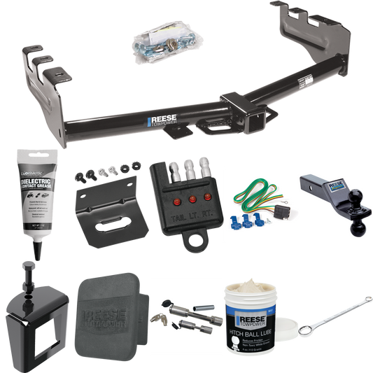 Fits 2001-2003 Chevrolet Silverado 1500 HD Trailer Hitch Tow PKG w/ 4-Flat Wiring + Dual Ball Ball Mount 1-7/8" & 2" Trailer Balls + Wiring Bracket + Hitch Cover + Dual Hitch & Coupler Locks + Wiring Tester + Ball Lube + Electric Grease + Ball Wrench