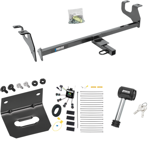 Fits 2015-2017 Chrysler 200 Trailer Hitch Tow PKG w/ 4-Flat Zero Contact "No Splice" Wiring Harness + Wiring Bracket + Hitch Lock (For Sedan Models) By Reese Towpower