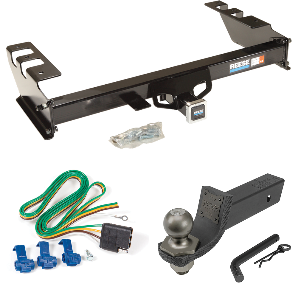 Se adapta al paquete de enganche de remolque GMC Sierra 1500 2003-2007 con 4 cables planos + kit de inicio táctico de enclavamiento con caída de 2" y bola de 2" (para modelos (clásicos)) de Reese Towpower