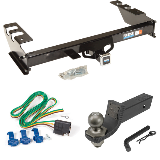 Se adapta al paquete de enganche de remolque GMC Sierra 1500 2003-2007 con 4 cables planos + kit de inicio táctico de enclavamiento con caída de 2" y bola de 2" (para modelos (clásicos)) de Reese Towpower