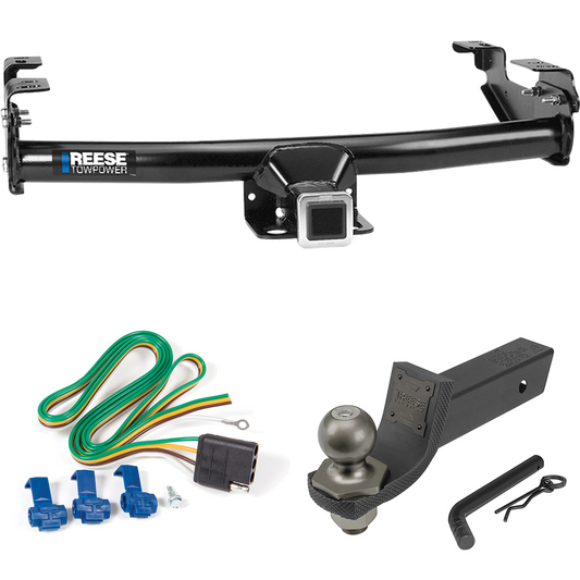 Fits 2003-2007 Chevrolet Silverado 1500 Trailer Hitch Tow PKG w/ 4-Flat Wiring + Interlock Tactical Starter Kit w/ 2" Drop & 2" Ball (For (Classic) Models) By Reese Towpower