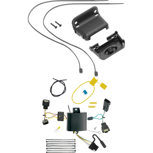 Fits 2015-2023 Chrysler 300 4-Flat Vehicle End Trailer Wiring Harness + Wiring Bracket By Tekonsha