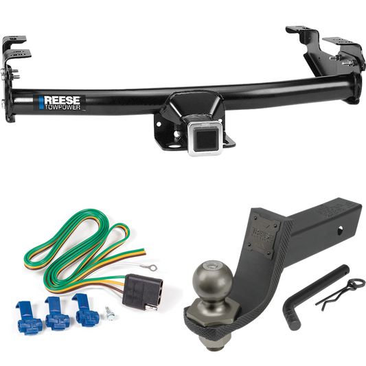 Fits 1980-1986 Ford F-150 Trailer Hitch Tow PKG w/ 4-Flat Wiring + Interlock Tactical Starter Kit w/ 3-1/4" Drop & 2" Ball (Excludes: w/Custom Fascia Models) By Reese Towpower