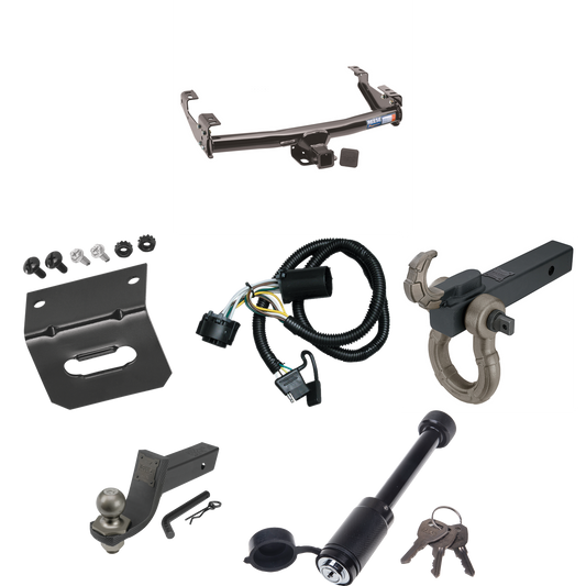 Fits 2007-2007 GMC Sierra 1500 Trailer Hitch Tow PKG w/ 4-Flat Wiring + Interlock Tactical Starter Kit w/ 3-1/4" Drop & 2" Ball + Tactical Hook & Shackle Mount + Tactical Dogbone Lock + Wiring Bracket (For (Classic) Models) By Reese Towpower