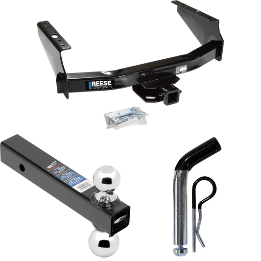 Fits 1999-2004 Ford F-250 Super Duty Trailer Hitch Tow PKG w/ Dual Ball Ball Mount 2" & 2-5/16" Trailer Balls + Pin/Clip (Excludes: Cab & Chassis Models) By Reese Towpower