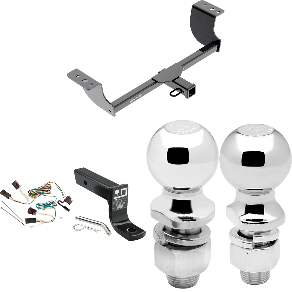 Se adapta al paquete de enganche de remolque Chrysler 300 2005-2007 con cableado plano de 4 + soporte de bola con caída de 4" + bola de 2" + bola de 2-5/16" de Draw-Tite