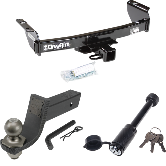 Fits 1994-1997 Mazda B2300 Trailer Hitch Tow PKG + Interlock Tactical Starter Kit w/ 3-1/4" Drop & 2" Ball + Tactical Dogbone Lock By Draw-Tite