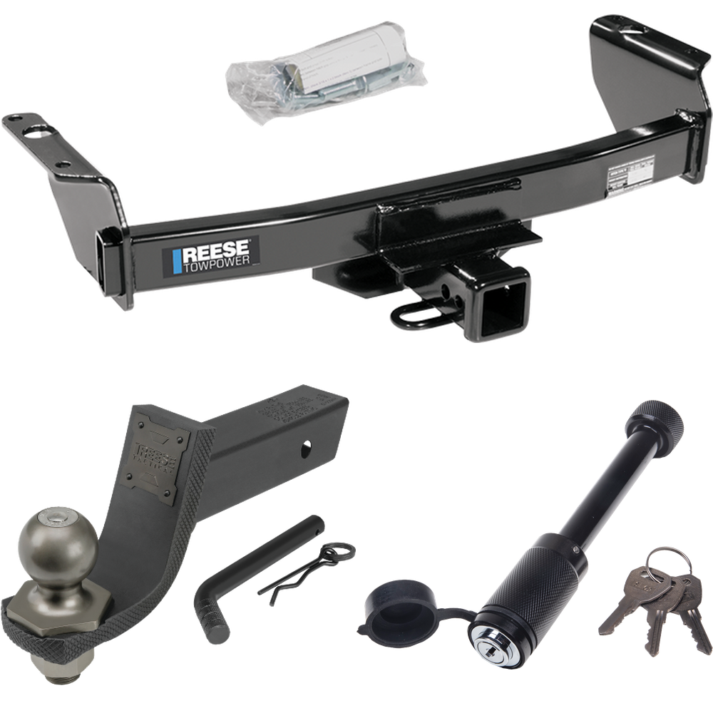 Fits 1994-2009 Mazda B4000 Trailer Hitch Tow PKG + Interlock Tactical Starter Kit w/ 3-1/4" Drop & 2" Ball + Tactical Dogbone Lock By Reese Towpower