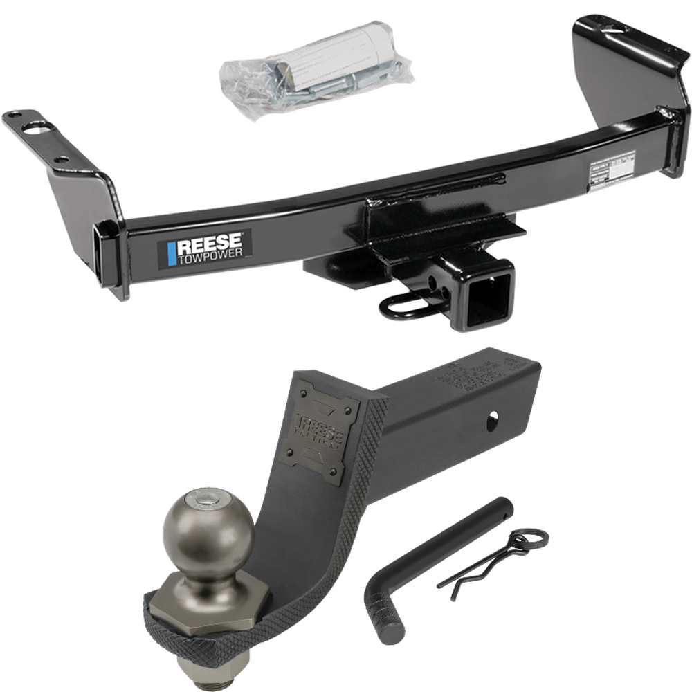 Fits 1994-2009 Mazda B4000 Trailer Hitch Tow PKG + Interlock Tactical Starter Kit w/ 3-1/4" Drop & 2" Ball By Reese Towpower